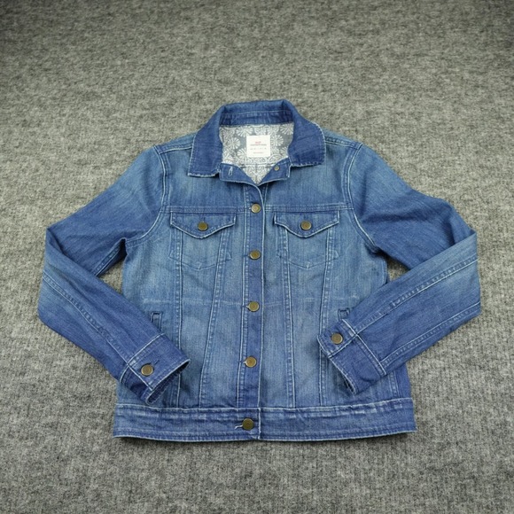 Vineyard Vines Denim Jacket Womens Small Blue Jean Button Down Whale Ladies‎ - Picture 1 of 11